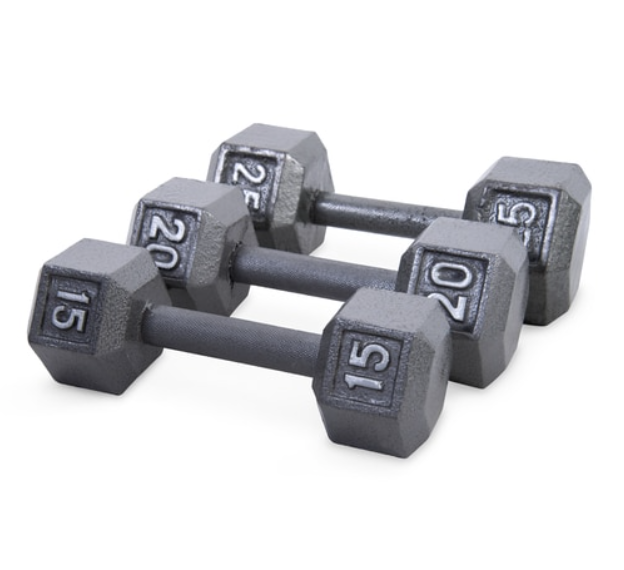 CAST IRON HEX DUMBBELL, 3 lbs-50lbs